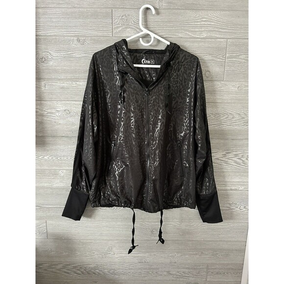 ZYIA Jackets & Blazers - ZYIA Active Black Cheetah Print Bomber Jacket Windbreaker Size XL